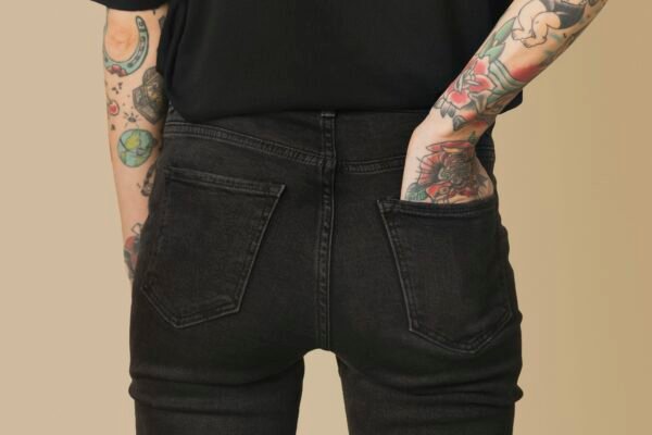 Black jeans back pocket